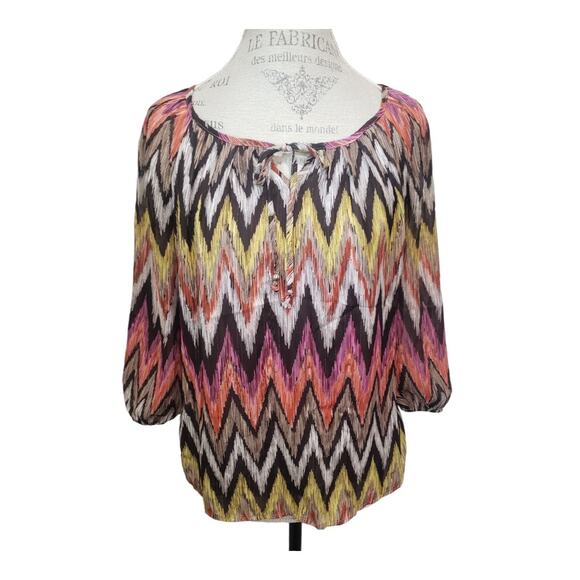 Sara Michelle Petite Multi Colored Blouse | Size Petite Small - Picture 1 of 9